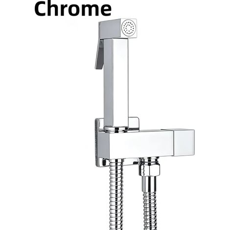 (Chrome B) Ensemble de douchette bidet portable en laiton doré rose brossé avec jet haute tension et robinet spécial pour toilettes et salle de bain (1/5)