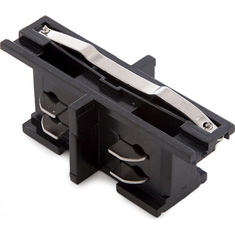 Conector Recto Carril Trifásico Negro (1/3)