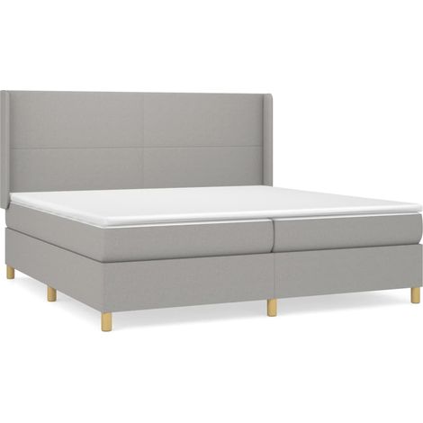 Maison Exclusive - Cama box spring con colchón tela gris claro 20