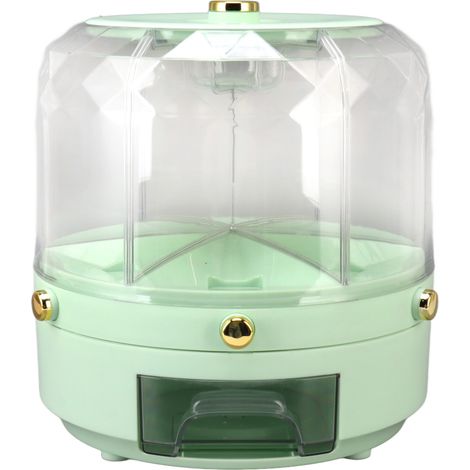 Boîte de stockage de céréales rotative, 6 grilles, 6KG, distributeur de riz rotatif à 360 degrés pour haricots, cuisine domestique, vert