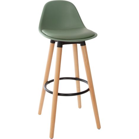 Atmosphera – Tabouret de bar scandinave Maxon – Hauteur d'assise 71,5 cm – Structure en hêtre avec coussin rembourré – Pour cuisine ou bar (1/4)