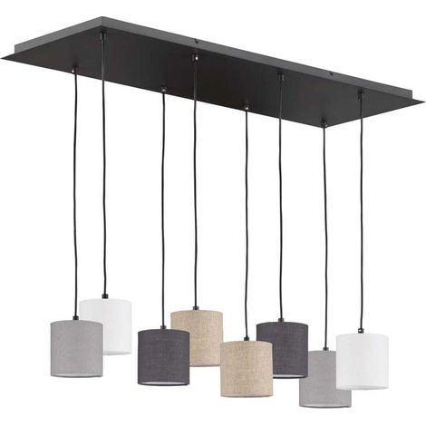 Lampe de table à manger suspension lampe suspendue 8 flammes lampe de salon en lin L 115 cm