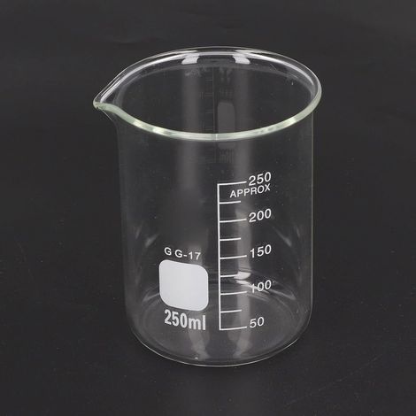 Bécher en verre borosilicaté 10 pièces, bécher de mesure de laboratoire gradué avec Bécher, verrerie scientifique pour laboratoires, salles de classe et maison (250ml) (1/5)