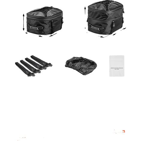 Sac de queue de moto, design étanche, espace de rangement ample, 22-34L (1/2)