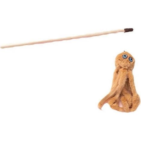 Baguette à chat en forme de pieuvre - Jouet pour chat en fourrure - Longue baguette à taquiner (1/5)