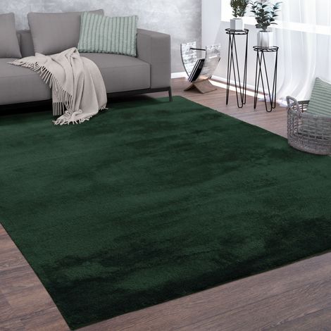 Paco Home Tappeto Salotto Pelo Corto Lavabile Monocolore Moderno Morbido Verde Petrolio 60x100 cm