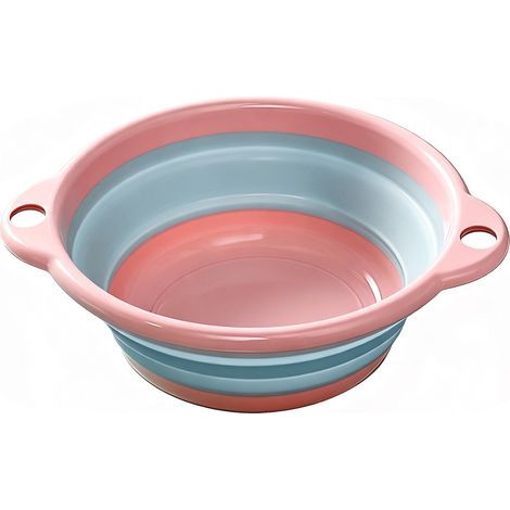Lavabo pliable, conception pliable, Portable, Durable, matériau PP TPR, Surface brillante, résistant à l'usure, bassin rose (1/5)