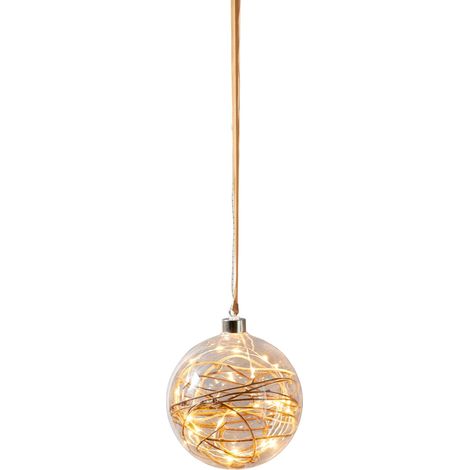 EGLO LED-Weihnachtskugel für Innen, beleuchtete Glaskugel zum Aufhängen Ø 15 cm, Leuchtkugel zum Hängen, extra-warmweiß, Strom-Betrieb (1/5)