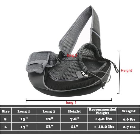 Sac de transport pour chien, respirant, portable et sûr, avec bretelles réglables et antidérapantes, adapté aux petits chiens, chats et chiots (grande taille, noir). (1/2)