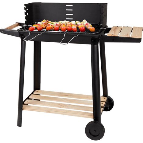 PALACIO Barbecue charbon avec étagères bois (1/5)