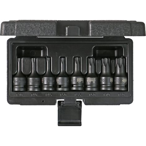 KS Tools 1/2 Kraft-Bit-Stecknuss-Satz TX, 8-tlg, T30-T80, kurz