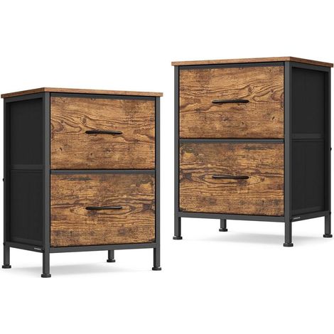 Commode de rangement 30 x 39,6 x 52,2 cm 9 tiroirs pratique style rustique en MDF marron (1/2)