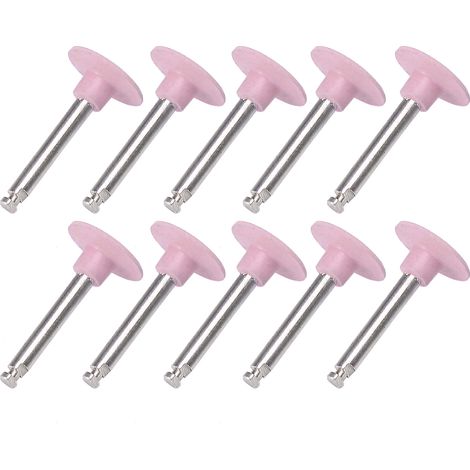 Lot de 10 fraises de polissage dentaire à basse vitesse, embouts de forage roses (1/5)