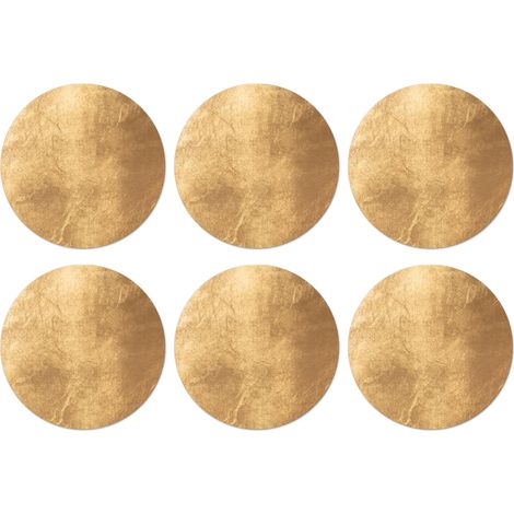 SOTTOBICCHIERI Set di 6Luce che cade su un muro d'oro 10x10 cm (1/5)