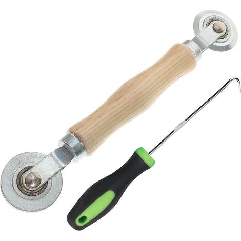 Kit de réparation de moustiquaire, rouleau à rainures pour la pose de nouvelles moustiquaires, 3 jeux d'outils (1/5)