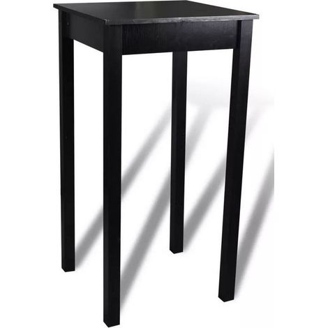 Table de bar carrée bois et pin massif noir Ekie 55cm (1/3)