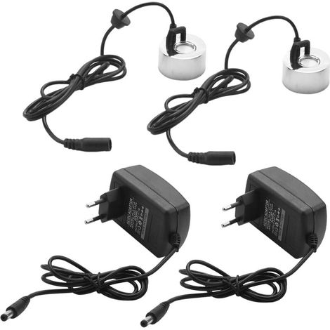 Lot de 2 brumisateurs ultrasoniques 45mm avec prise européenne, atomiseur industriel 24V pour incubateur, nébuliseur à tête, générateur de brouillard haute performance (1/5)