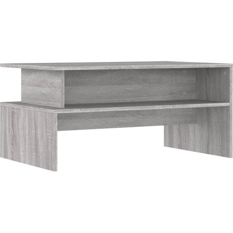 Tavolino con ripiano 90 x 55 x 42,5 cm in legno ingegnerizzato grigio DEC040158