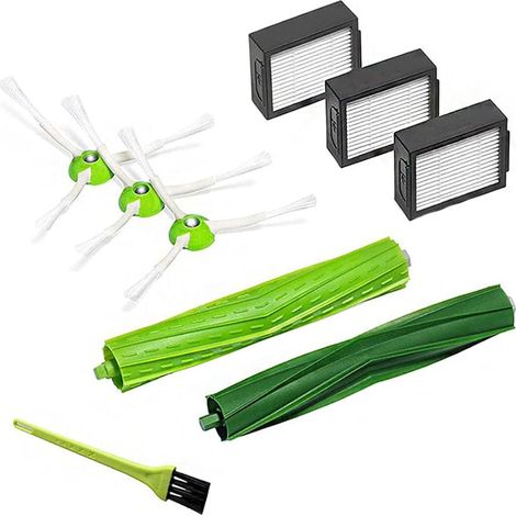 FOREHILL Ersatzteile-Set kompatibel mit Robotern der E-Serie E5 E6 i-Serie i7 i7+ i7 Plus, 1 Satz Gummibürsten, 3 Filter