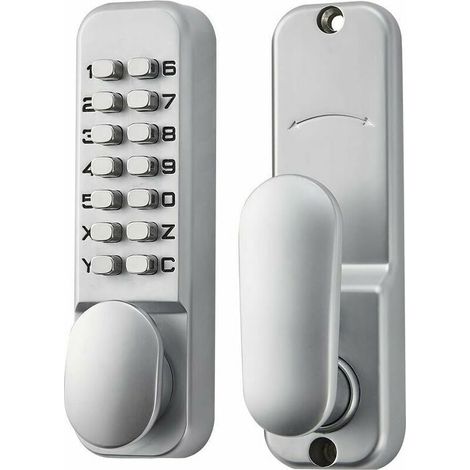 Alliage De Zinc Verrou De Porte A Code Sans Clé Serrure à Code Mécanique Style Rétro Code Lock, Convient Pour Garage/hôtel/Bureau/Studio/Entrepôt/Dossiers (argent) (1/4)