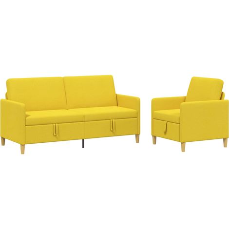 Sofa Set mit Stauraum 2 stk. 4-Sitzer Hellgelb 172 x 78 x 87 cm vidaXL (1/5)