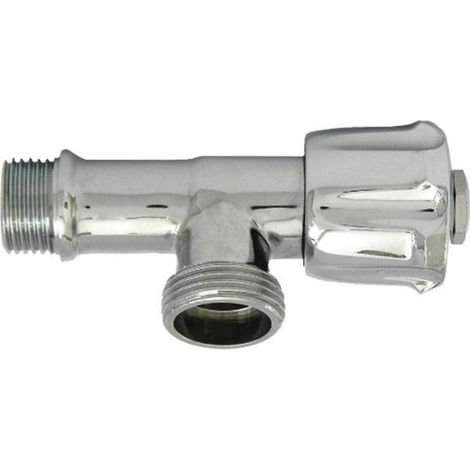 Robinet droit pour machine à laver chromé 1/2"×3/4" Tecom