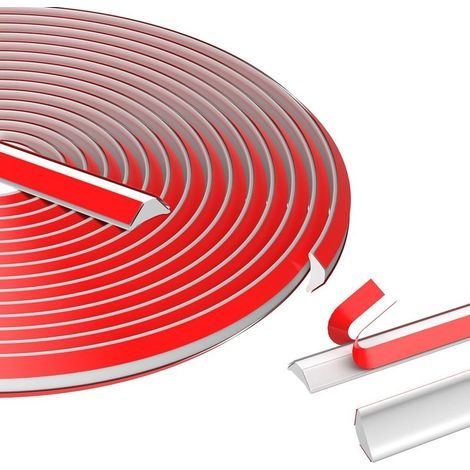Moulure Adhesive, 5M PVC Moulures Décoratives Flexibles Autocollantes, Blanc Plinthe Plafond Finition Calfeutrage Moulure Plinthe pour Murs, Placards, Sols, Bain et Plans de Travail(12 9mm) (1/5)