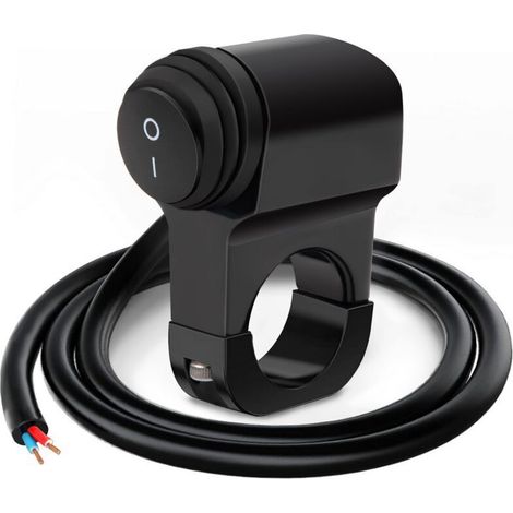 Interruttore da manubrio per moto da 22 mm, impermeabile IP65, per fari, fendinebbia e luci dei freni – 12V/24V, compatibile con mountain bike.
