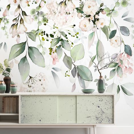 Papier peint panoramique - Fleurs - 130 cm x 100 cm (1/4)