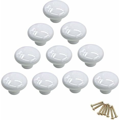 Round porcelain knob handle, furniture knob, drawer knob, cupboard knob, ceramic handle, interior decor makeover, vintage for drawer, cupboard, chest of drawers, door - (1/5)