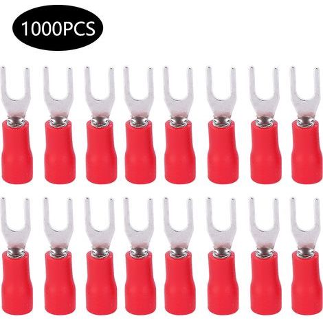 Kit de 1000 connecteurs à sertir en laiton U Type SV1.25-3 pour câblage électrique (1/5)