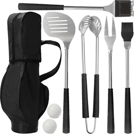 Juego de 8 accesorios para barbacoa de golf, regalos de barbacoa para hombres, regalos de Navidad divertidos para hombres, regalos de Navidad divertidos para hombres, juego de herramientas de barbacoa (1/5)
