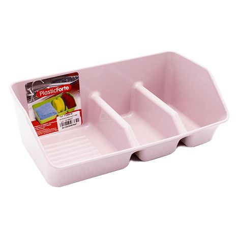 Organizador fregadero estropajero plastico  Rosa claro (1/4)