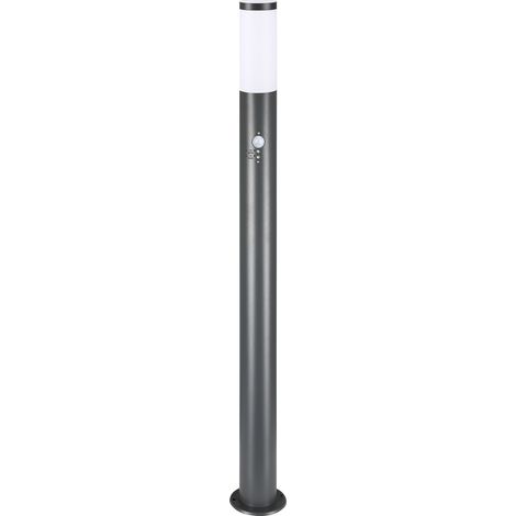 MONZANA® Garden Lights - Mains Powered 240V Pathway Lighting Garden Lighting, Outdoor Post Lights, 100cm Bollard Post Pillar for Patio, Deck, Driveway, Stainless Steel Ivy Collection Anthracite with