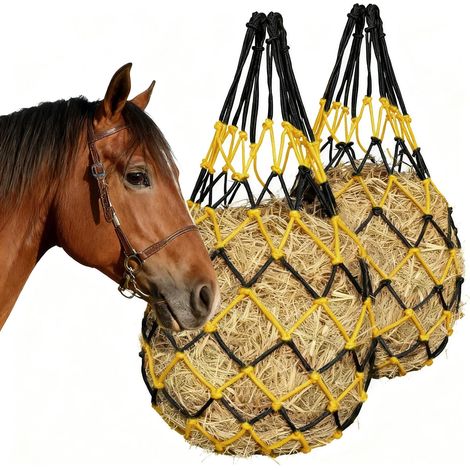 Filets à Foin,Filet à Foin pour Chevaux,Mailles Serrées,Filets pour Aliments pour Animaux,Contrôlez la Vitesse D'alimentation,Mailles Serrées pour Réduire le Gaspillage de (1/5)