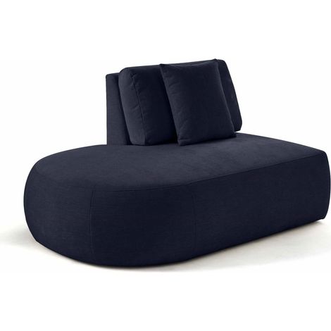 Santorini - sitzelement links - aus strukturiertem samt - marineblau (1/5)