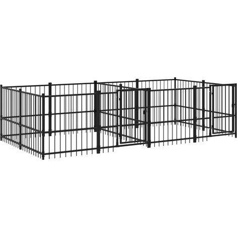 Maison Exclusive - Chenil d'extérieur pour chiens Acier 7,51 m²
