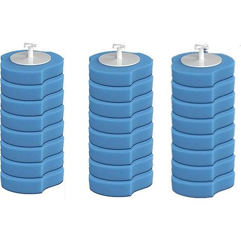 Kit de brosses WC, Kit de nettoyage de WC, mural, jetable, avec 16 têtes de rechange en silicone plat et support (1/5)