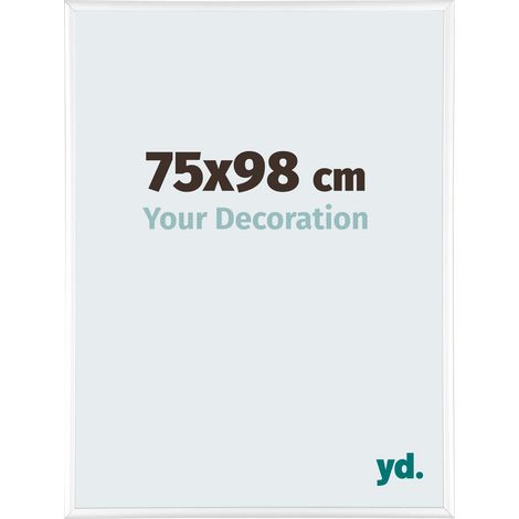 yd. - Cadre photo 75x98 - Blanc Brillant - Aluminium - Kent