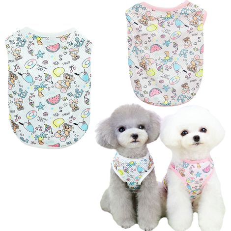 2 T-shirts pour chien, séchage rapide, sans manches, polyester, adapté aux petits chiens, usage quotidien et extérieur (1/5)
