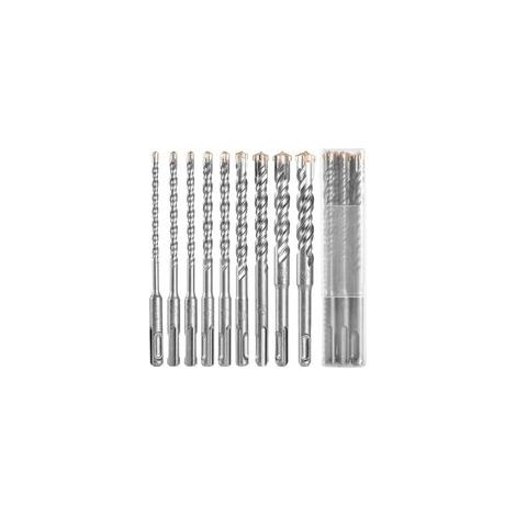 Forets à béton SDS Plus, 9 pièces (5–16 mm, longueur 160 mm), pour perforateur, idéaux pour béton, brique, pierre et ciment (1/5)