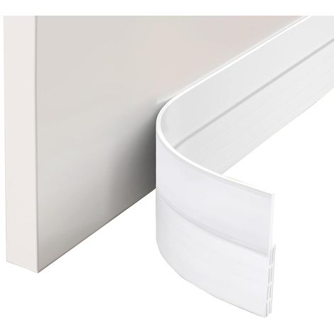 Joint d'étanchéité thermique et phonique, bas de porte collé 100 cm x 5 cm, anti-air froid anti-fourmis insectes (blanc) (1/5)
