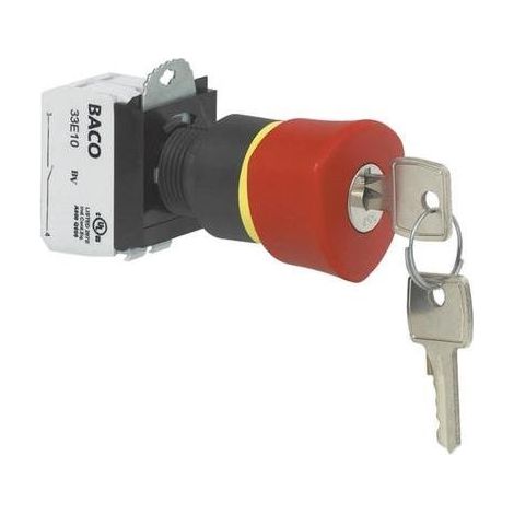 Baco L22GR01B Interruptor de paro de emergencia negro robusto