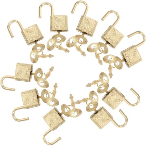 Cadenas Multifonctions Lot de 10 Mini Serrures Dorées en Alliage de Zinc, Verrous Pratiques pour Bagages, Casiers et Ordinateurs Portables (1/5)