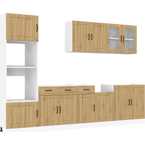 Maison Exclusive - Set Mobili da Cucina 7 pz Kalmar Rovere Artigianale Truciolato