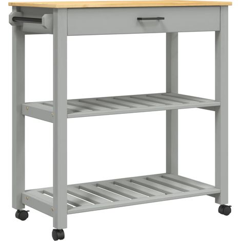 Chariot de cuisine MONZA 84x40x90 bois massif de pin (1/5)