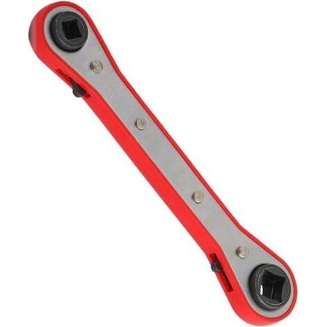 Clé à cliquet en acier inoxydable réversible des deux côtés - Clé chromée - Outils à main - Pour hommes et débutants, travaux mécaniques, chauffage, ventilation, service de plomberie (1/5)