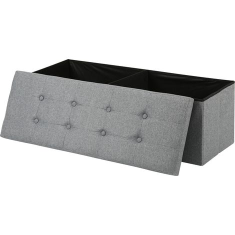 SWANEW Sedile abbigliamento sgabello torace sgabello sgabello panca accumulato pieghevole 110x38x38 cm grigio chiaro (1/5)