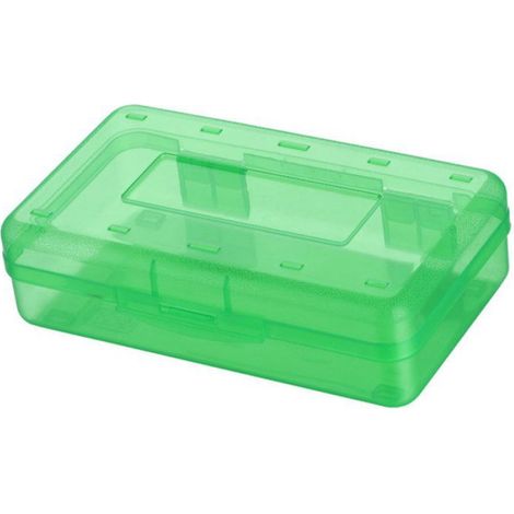 Boîte À Crayons - Fermeture À Pression - Pour Écoliers Et Étudiants En Arts - 20,3 X 12,2 X 5,9 Cm - Plastique - Vert - 1 Pièce (1/5)