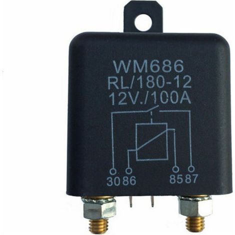 relè on/off ad alta corrente, 12 V CC, 100 A, 2,4 W, funzionamento continuo, 4 pin, per auto, camion, automobili, motori di grandi dimensioni. (1/4)
